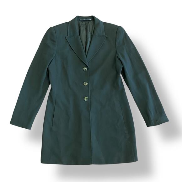 Linda Allard Ellen Tracy Women’s Longline Blazer Jacket Green Tailored 8 - Picture 1 of 8